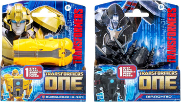 : One Cog Changer Bumblebee (B-127) & Airachnid, 4-Inch Robot Action Figures, Interactive Toys for Boys & Girls Ages 6 and Up