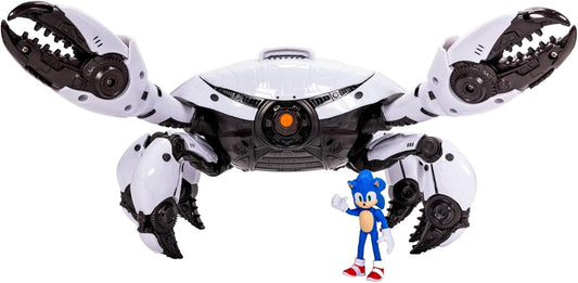 Sonic 3 Movie Toys Crab Mech Pinching Claws Playset with 2.5 Inch Sonic Action Figure Officially Licensed 3 Movie Playset Toys for Kids