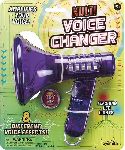 Tech Gear Multi Voice Changer – Amplifies Voice with 8 Fun Effects, Fun Toy or Gift for Kids Ages 5+- Christmas Gifts, Stocking Stuffer, 6.5”, Colors May Vary