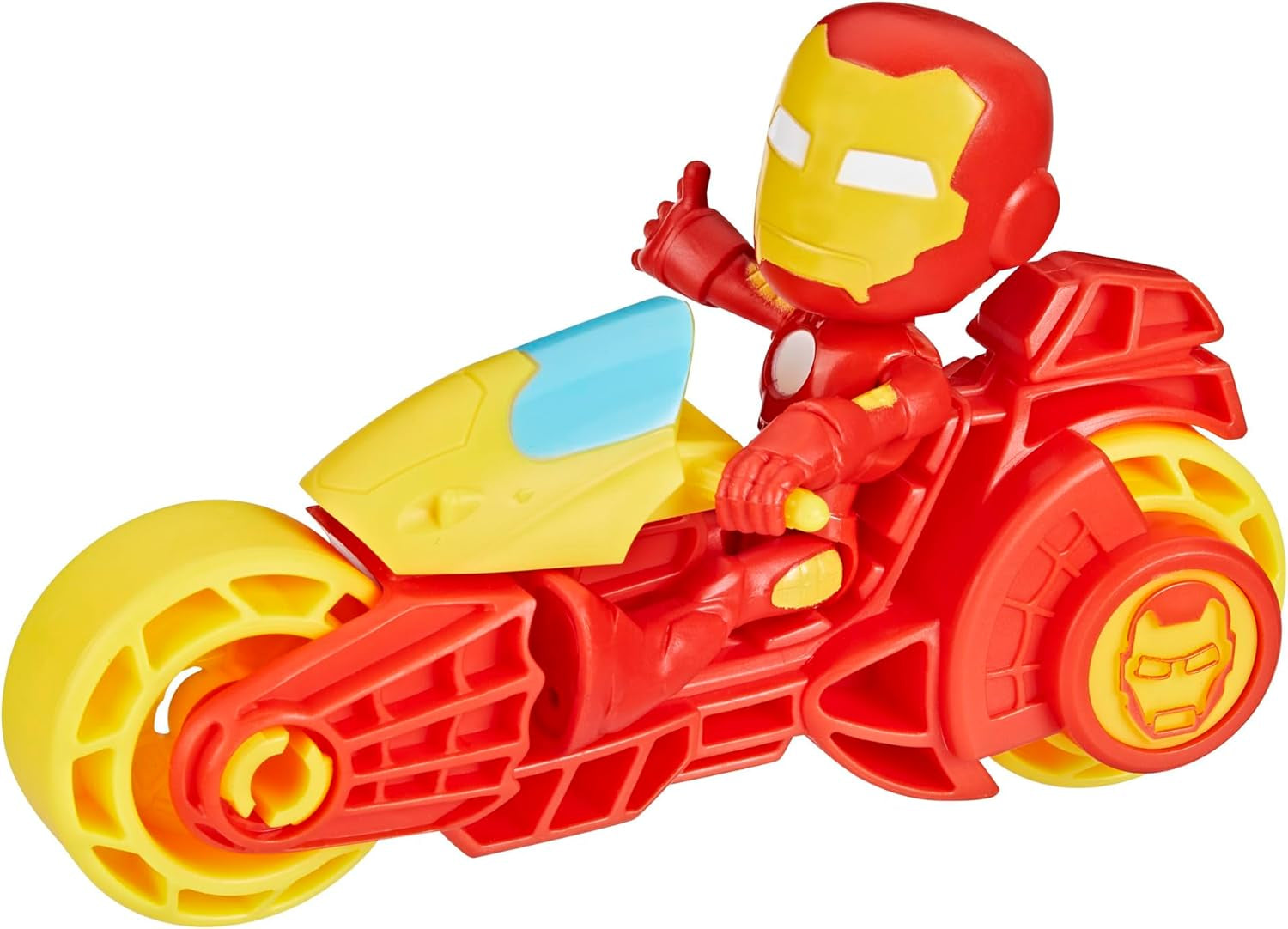, Iron Man Action Figure & Toy Motorcycle Playset, Marvel Super Hero Preschool Toys for Kids 3 and Up