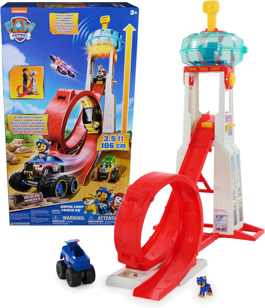 : Rescue Wheels Super Loop Tower HQ, with Light, Sound, Vehicle Launcher, Chase Action Figure & Toy Truck, Kids Toys for Boys & Girls Age 3+