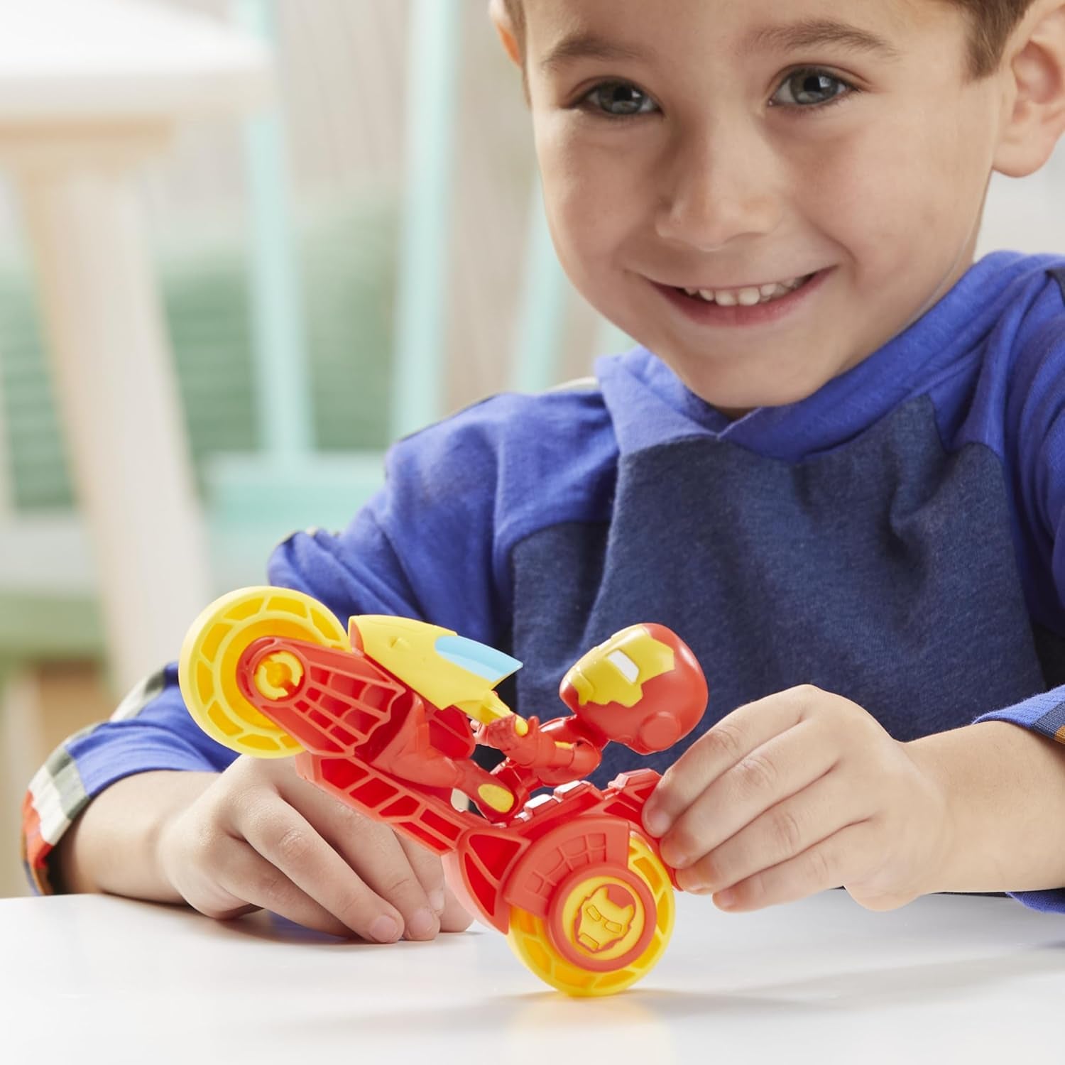 , Iron Man Action Figure & Toy Motorcycle Playset, Marvel Super Hero Preschool Toys for Kids 3 and Up