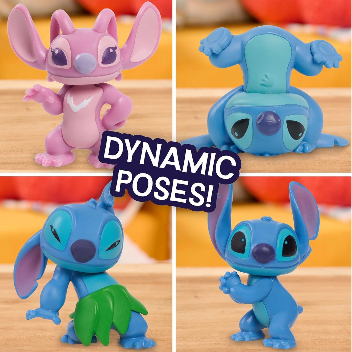 Disney Stitch Collectible Figure Set with Accessories, 11-Pieces, 2-Inch Figurines, Includes Stitch, Lilo, Angel, & Scrump, Collectible Toys, Home Decoration, Kids Ages 3+