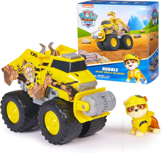 : Rescue Wheels Rubble’S Bulldozer, Toy Truck with Vehicle Transformation and Collectible Action Figure, Kids Toys for Boys & Girls Ages 3+