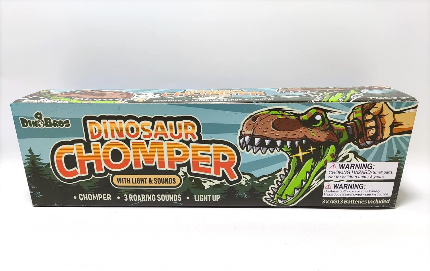 Dinosaur Chomper Toys for Kids with 3 Roar Sounds and Light Jurassic Dinosaurs Grabber Claw T-Rex Reacher Robot Hand Pincher Dino Snapper