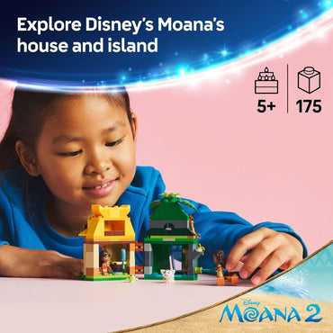 Disney Moana'S Island Fun Building Toy Playset - Princess Moana Toy for Kids, Girls and Boys, Ages 5+ - with 2 Disney Micro-Dolls and Pua Animal Figure - Gift Idea for Birthdays - 43260