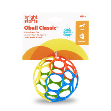 Oball Easy Grasp Classic Ball Bpa-Free Infant Toy in Red, Yellow, Green, Blue, Age Newborn and Up, 4 Inches