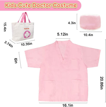Toy Doctor Kit for Girls - Pretend Play Doctor Set with Dog Toy, Carrying Bag, Stethoscope Toy & Dress up Costume - Doctor Play Gift for Kids Toddlers Ages 3 4 5 6 Year Old for Role Play