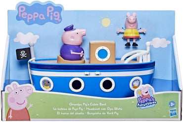 Peppa’S Adventures Grandpa Pig’S Cabin Boat Vehicle Preschool Toy: 1 Figure, Removable Deck, Rolling Wheels, for Ages 3 and Up