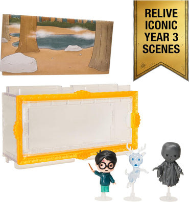 Harry Potter, Micro Magical Moments Year 3 Figure Set with Harry, Stag Patronus, Dementor & Display Case, Kids Toys for Ages 6 and Up
