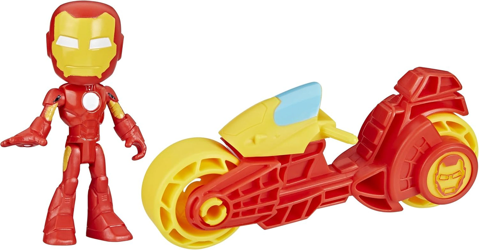 , Iron Man Action Figure & Toy Motorcycle Playset, Marvel Super Hero Preschool Toys for Kids 3 and Up