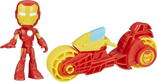 , Iron Man Action Figure & Toy Motorcycle Playset, Marvel Super Hero Preschool Toys for Kids 3 and Up