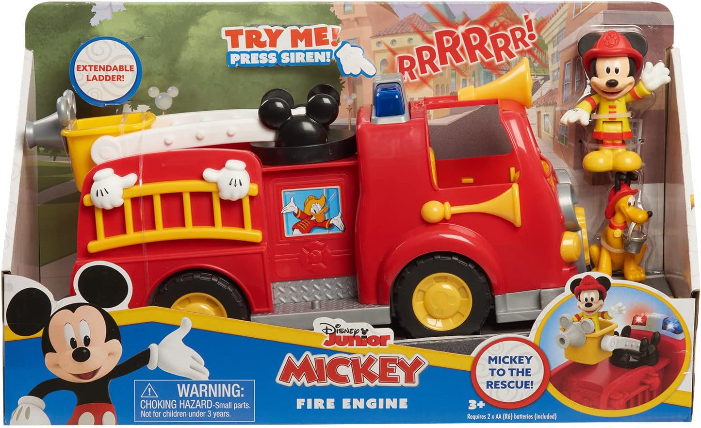 ’S Mickey Mouse Mickey’S Fire Engine, Figure and Vehicle Playset, Lights and Sounds, Officially Licensed Kids Toys for Ages 3 up by