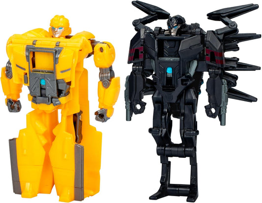 : One Cog Changer Bumblebee (B-127) & Airachnid, 4-Inch Robot Action Figures, Interactive Toys for Boys & Girls Ages 6 and Up