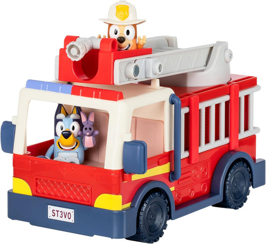 Firetruck Toy with Firefighter Bingo, Bob Bilby Figures | Extendable Ladder & Hose | Includes Stickers - Perfect for Kids Ages 3+