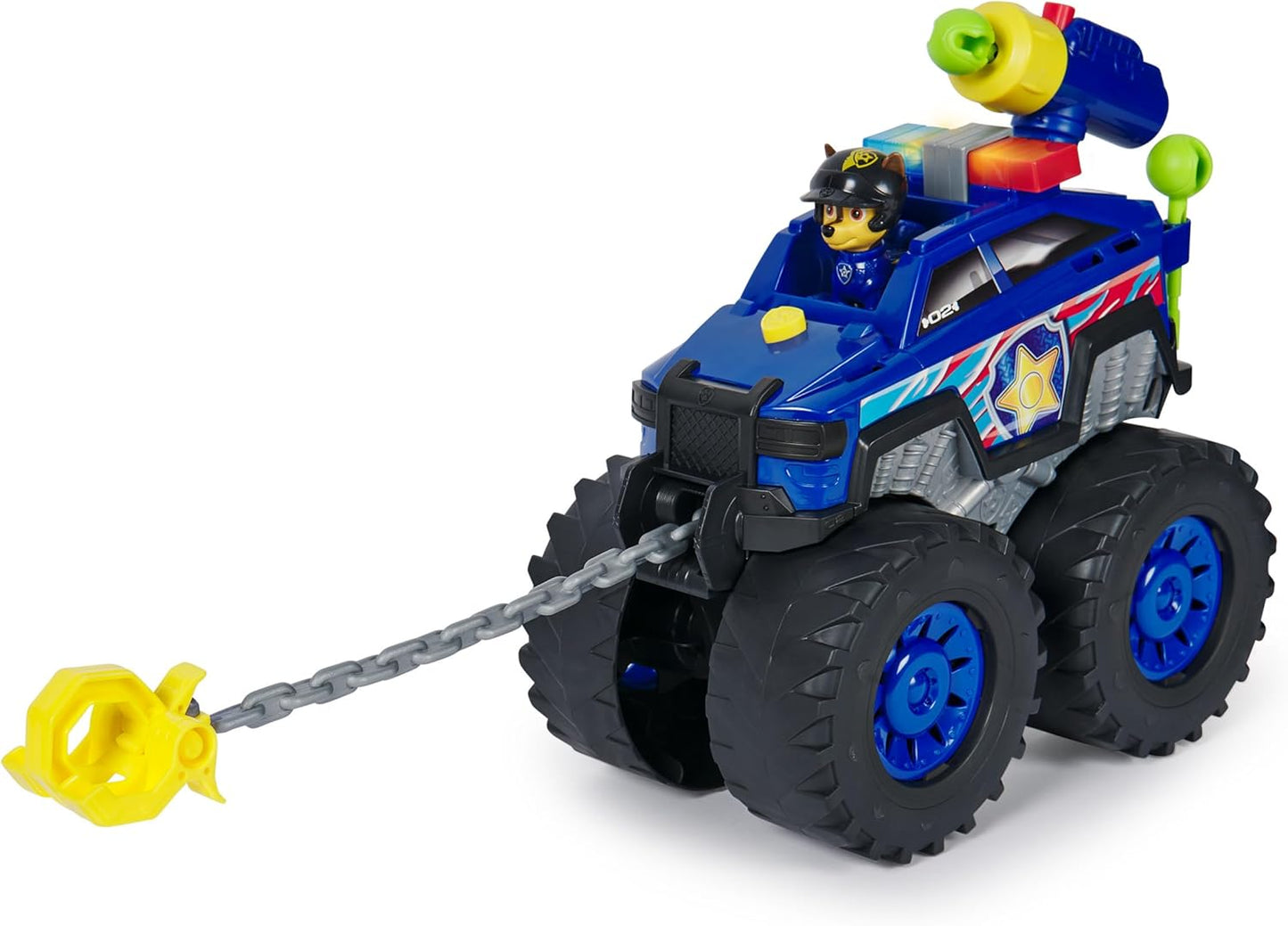 : Rescue Wheels Chase’S Power Haulin’ Cruiser, Toy Truck with Launcher, Motorized Winch, Lights & Sounds, Kids Toys for Boys & Girls Ages 3+