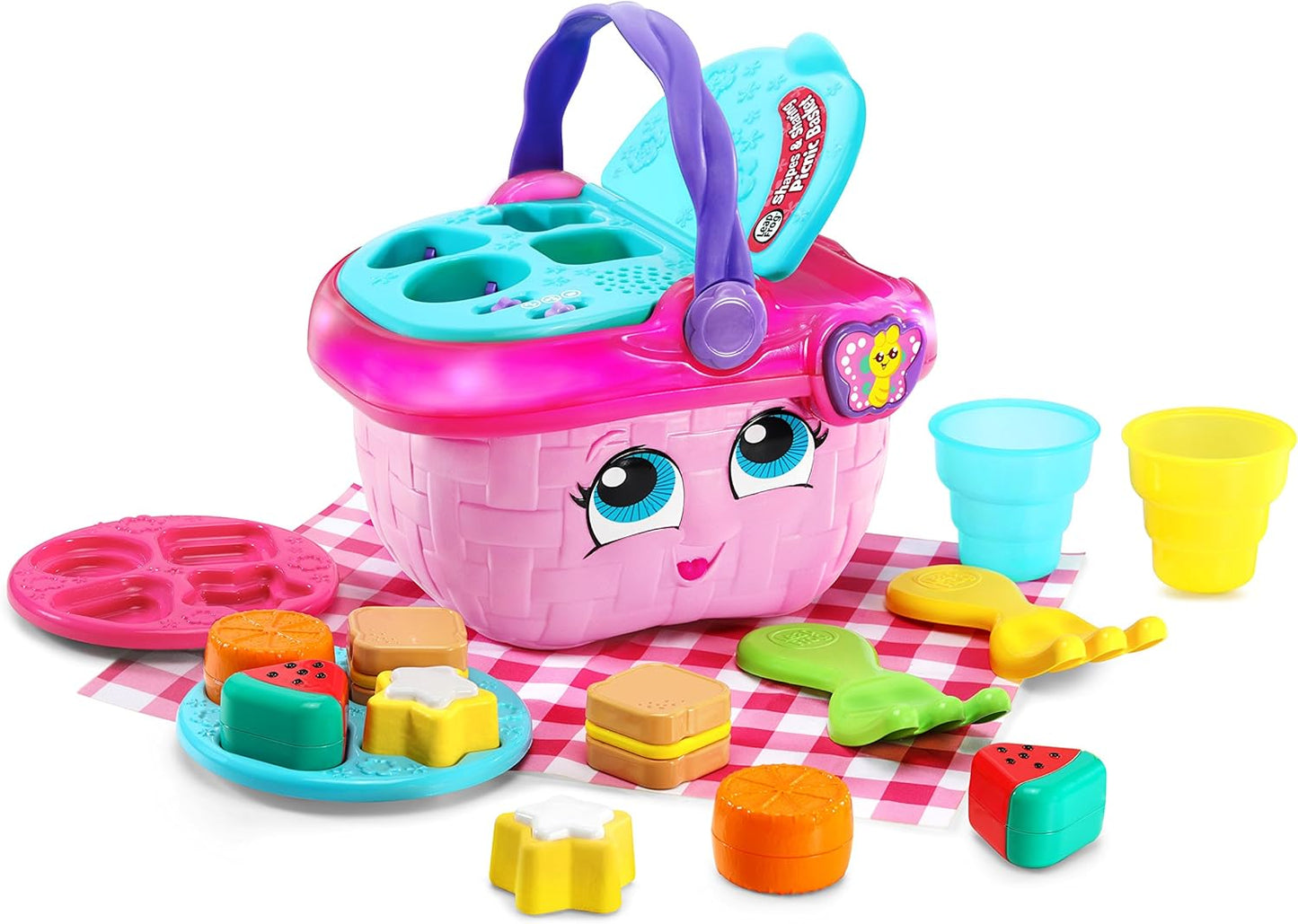Shapes and Sharing Picnic Basket, Pink
