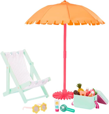 Our Generation Sunny and Cool Patio Set Dollhouse Accessories and Furniture for