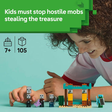 Minecraft the Illager Desert Patrol Toy Figures and Playset - Building Minecraft Toy for Kids, Boys and Girls, Ages 7+ - with 4 Figures for Pretend Play - Gift Idea for Birthdays - 21267