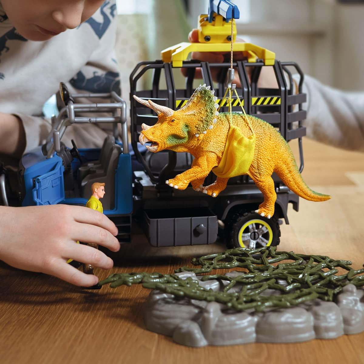 Dinosaurs — Dinosaur Transport Mission, 43-Piece Play Set with Triceratops Figure and Transport Truck, Dinosaur Toys for Boys and Girls Ages 4+