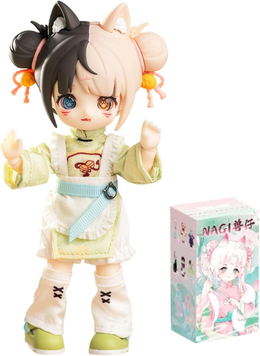 CALEMBOU BJD Blind Box, 1/12 Cute NAGI the Untrammeled Traveler Series BJD Doll, 5.5 Inches Collectable Action Figure for Birthday Gifts (Nagi-Xyy-1Box)