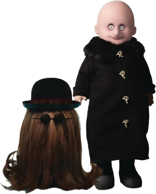 MEZCO TOYS Living Dead Dolls Addams Family Uncle Fester & IT Doll Set