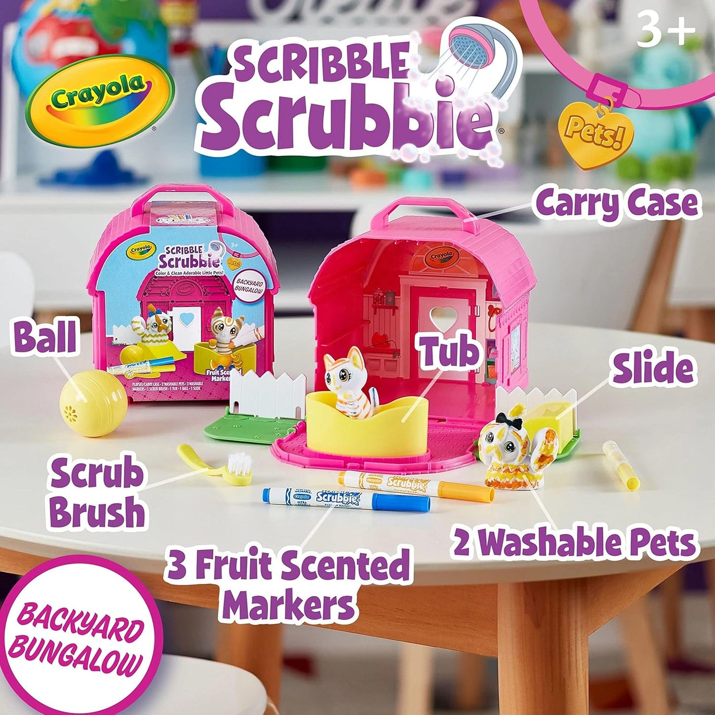 Scribble Scrubbie Pets, Backyard Playset, Toys for Girls & Boys, Gifts for Kids, Ages 3+