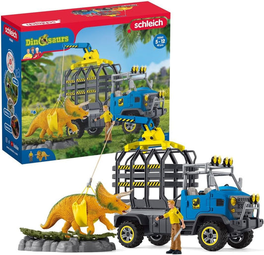 Dinosaurs — Dinosaur Transport Mission, 43-Piece Play Set with Triceratops Figure and Transport Truck, Dinosaur Toys for Boys and Girls Ages 4+