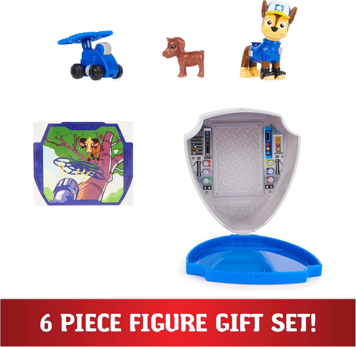 , Big Truck Pups Chase Action Figure with Clip-On Rescue Drone, Command Center Pod and Animal Friend Kids Toys Ages 3 and Up