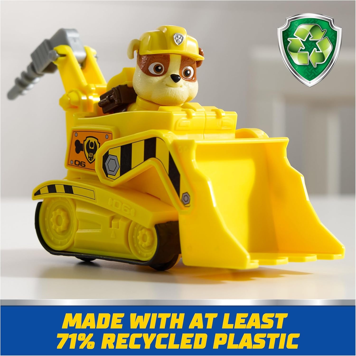 , Rubble’S Bulldozer Toy Truck with Collectible Action Figure, Sustainably Minded Kids Toys for Boys & Girls Ages 3 and Up