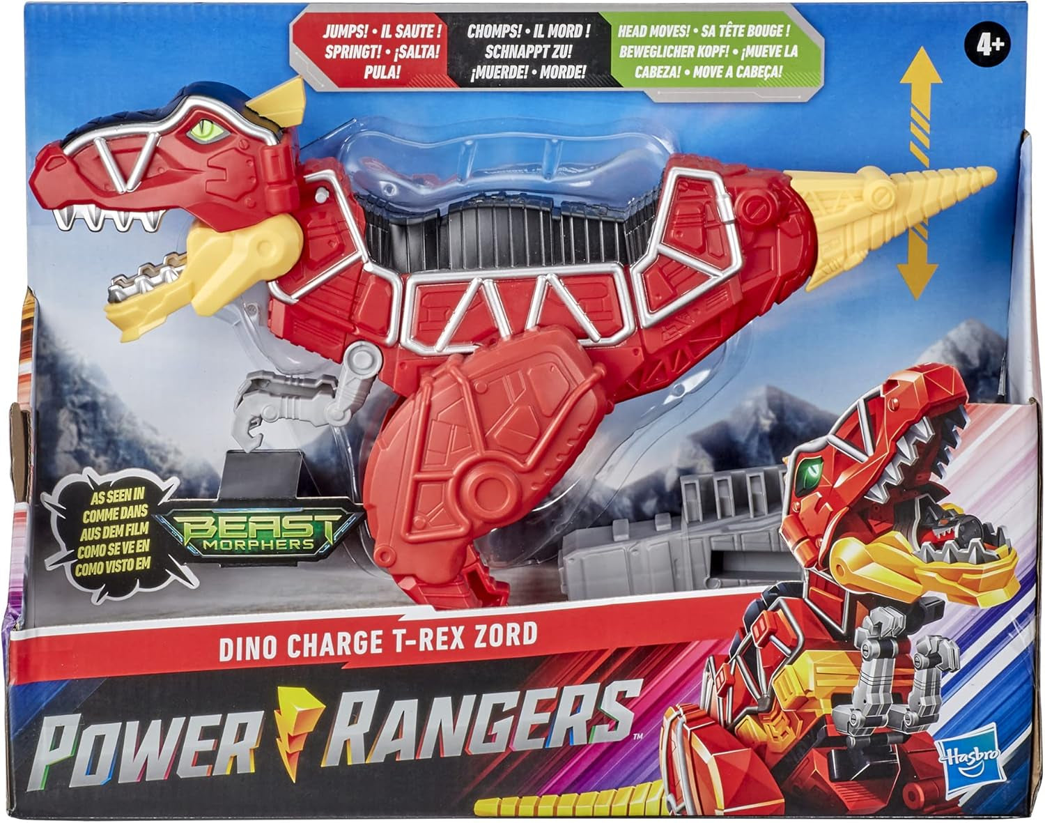 Dino Charge T-Rex Zord Toy Inspired by Special Beast Morphers Episode Red Action Figure Jumps Chomps Head Moves for Kids Ages 4 and up (Amazon Exclusive)