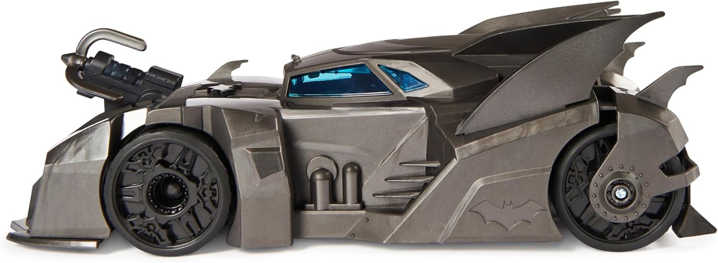 , Crusader Batmobile Playset with Exclusive 4-Inch Batman Figure, 3 Super-Villain Paper Figures, Kids Toys for Boys and Girls Ages 4+