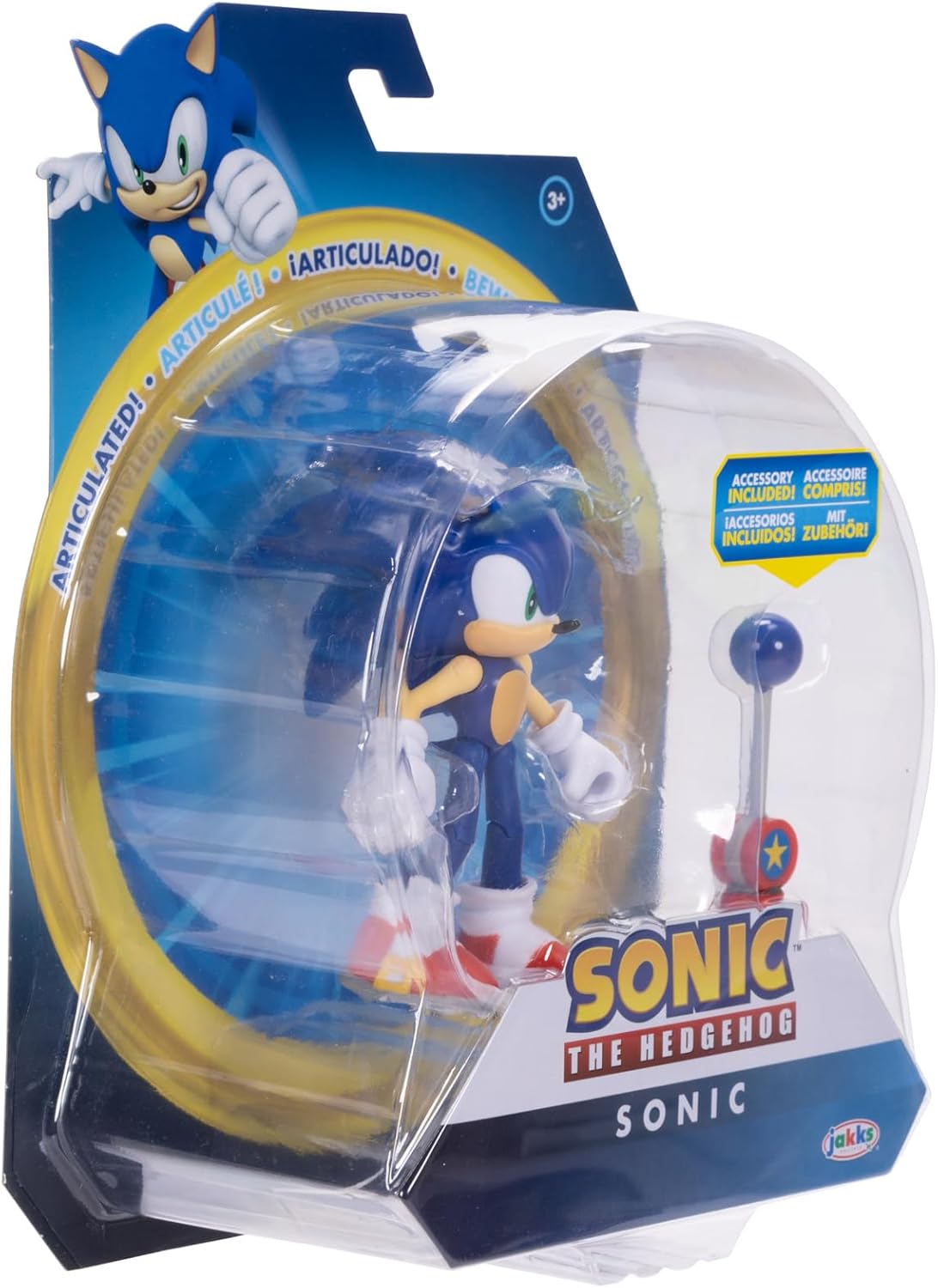 Sonic the Hedgehog 4-Inch Sonic Action Figure with Blue Checkpoint Accessory. Ages 3+ (Officially Licensed by Sega)
