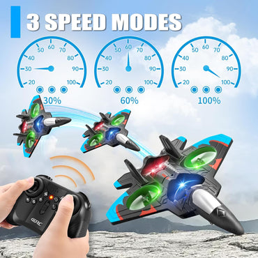 4DRC V32 Foam Remote Control Airplanes RC Planes for Kids Adults 8-16, RC Airplane Fighter Jet with Light, 360° Flip Fighter Jet Toys, Stunt Roll, Airplane Toy Gifts for Kids Boys