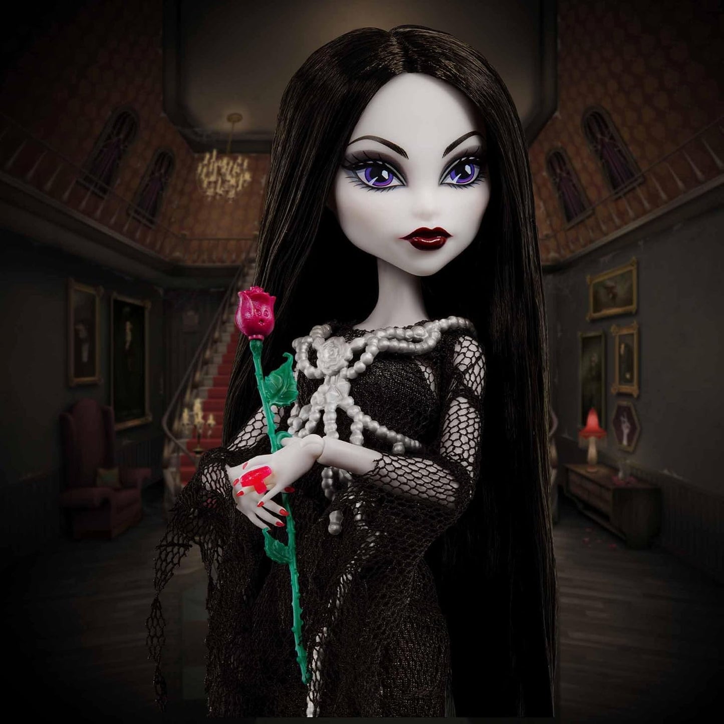 Monster High Skullector Addams Family Doll Two-Pack: Morticia & Wednesday, Fully Articulated Collectible Dolls with Certificate of Authenticity