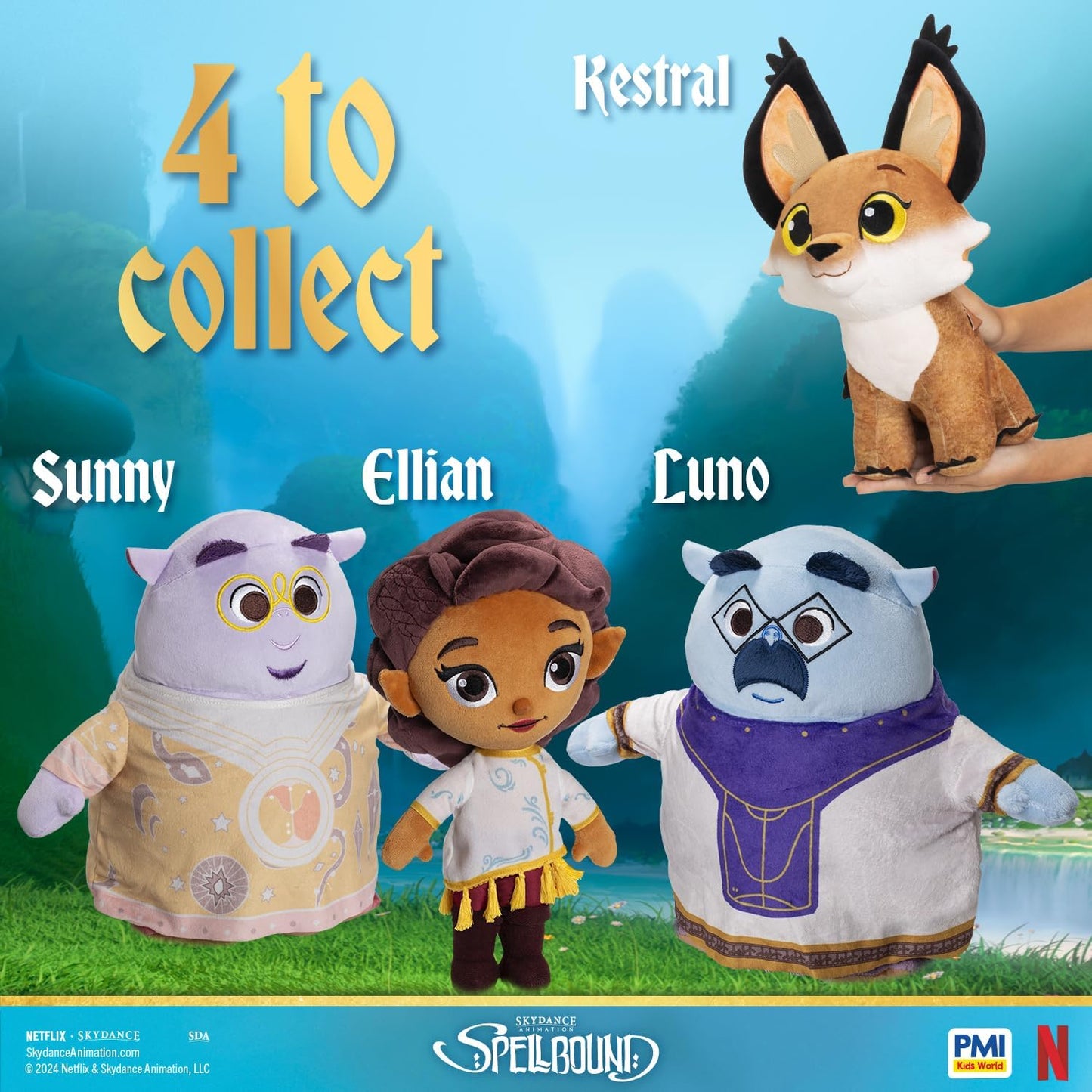 Spellbound Movie Collection - 12 Inch Huggable Plush Characters - Collect Them All (KESTRAL)