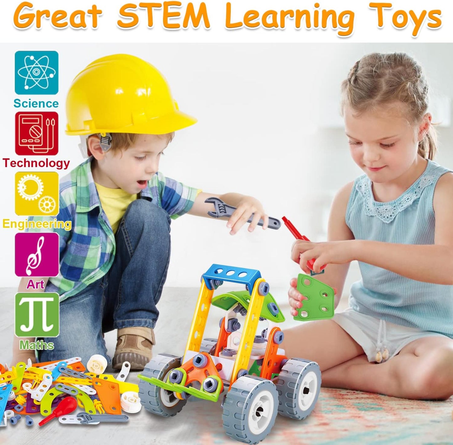10 in 1 STEM Toys for 4 5 6 7 8+ Year Old Boy Girl Birthday Gifts Building Toys for Kids Ages 4-8 5-7 6-8 Educational Stem Activities for Boys 4-6 8-10 Construction Creative Games Holiday Idea Gift