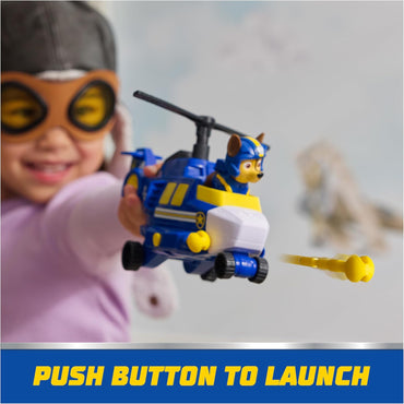 Air Rescue Chase Action Figure & Hero Helicopter Toy with Projectile Launcher & 2 Projectiles, Kids Toys for Boys & Girls Ages 3+