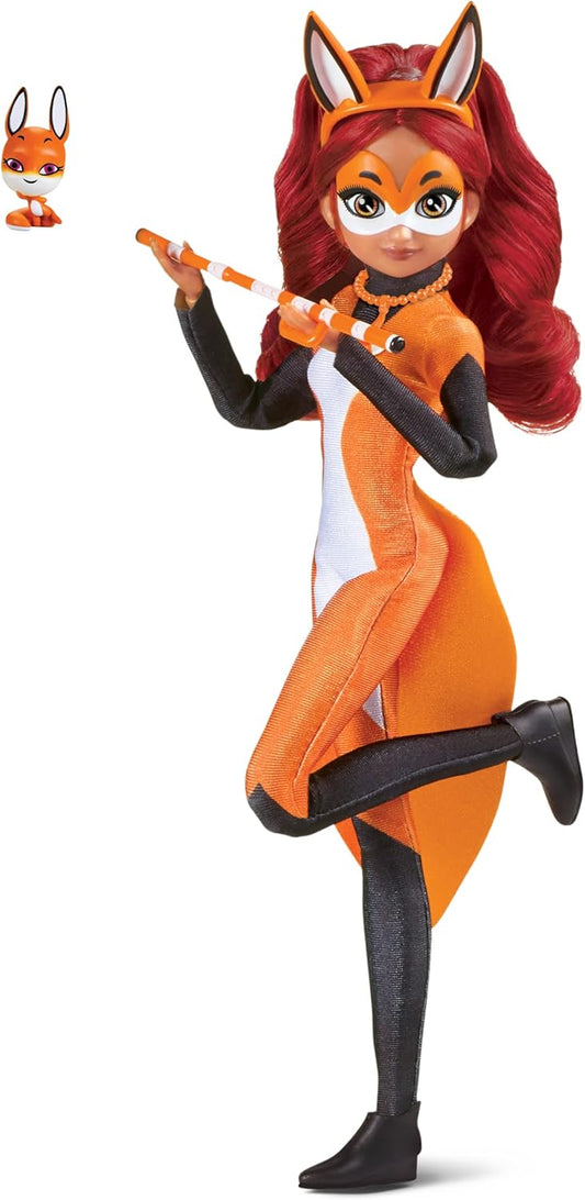 Miraculous Rena Rouge Doll 10.5" Fashion Doll with Accessories and Trixx Kwami by Playmates Toys, Orange
