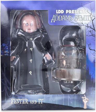 MEZCO TOYS Living Dead Dolls Addams Family Uncle Fester & IT Doll Set