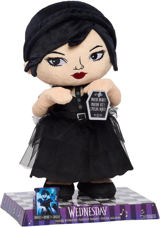 Just Play Wednesday Dancing Plush Doll with Music and Movement, 12.5-Inch Dancing Plushie, Interactive Toy, Kids Toys for Ages 3 Up