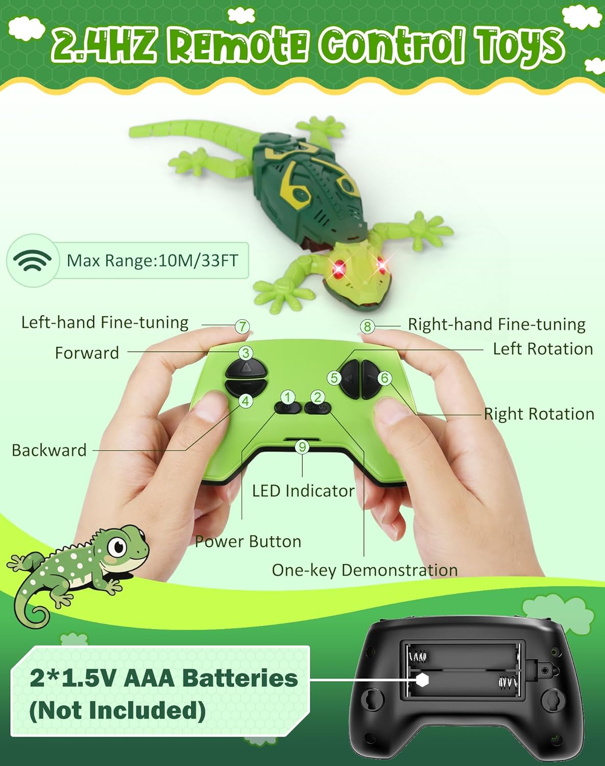 Wall Climbing Lizard RC Car – Wall Crawler Robot Gecko Toy for Kids Ages 3+