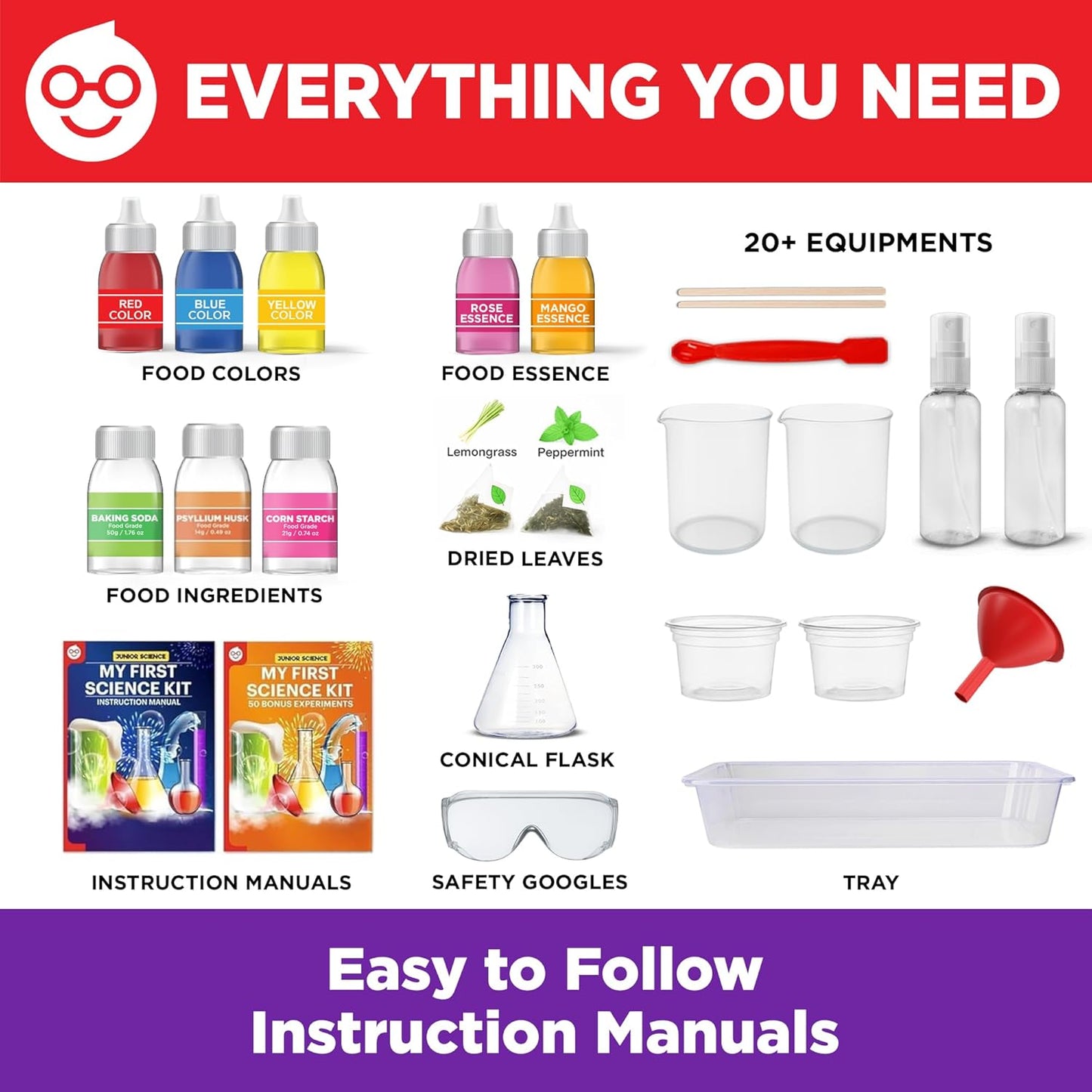 My First Science Kit for Kids Ages 4-5-6-7-8| Birthday Gift Ideas for 4-8-12 Year Old Boys & Girls| Toy Stem Kit with 100+ Experiments| Learning & Educational, Preschool Activities
