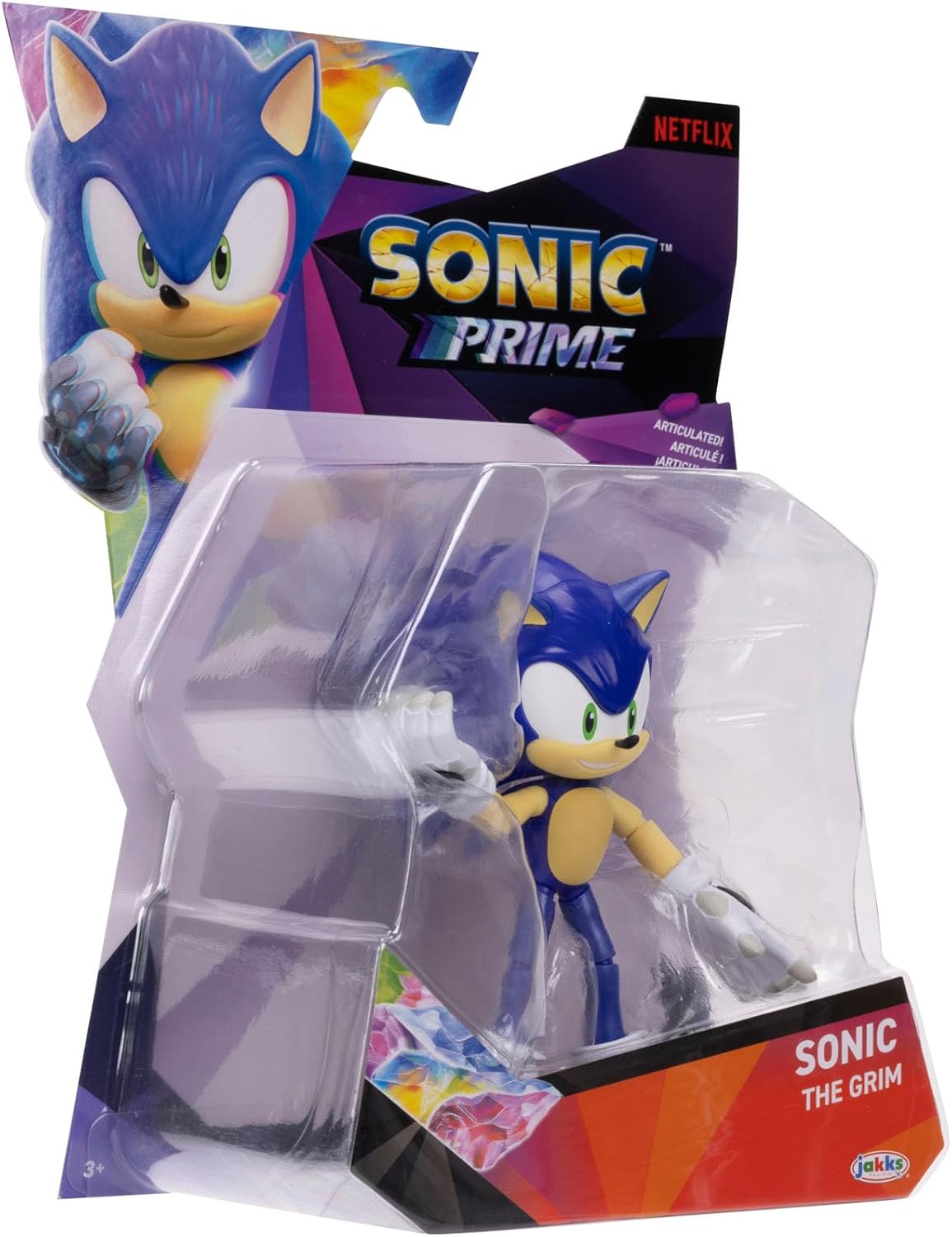 Sonic Prime 5-Inch Sonic - the Grim Action Figure 13 Points of Articulations. Ages 3+ (Officially Licensed by Sega and Netflix)