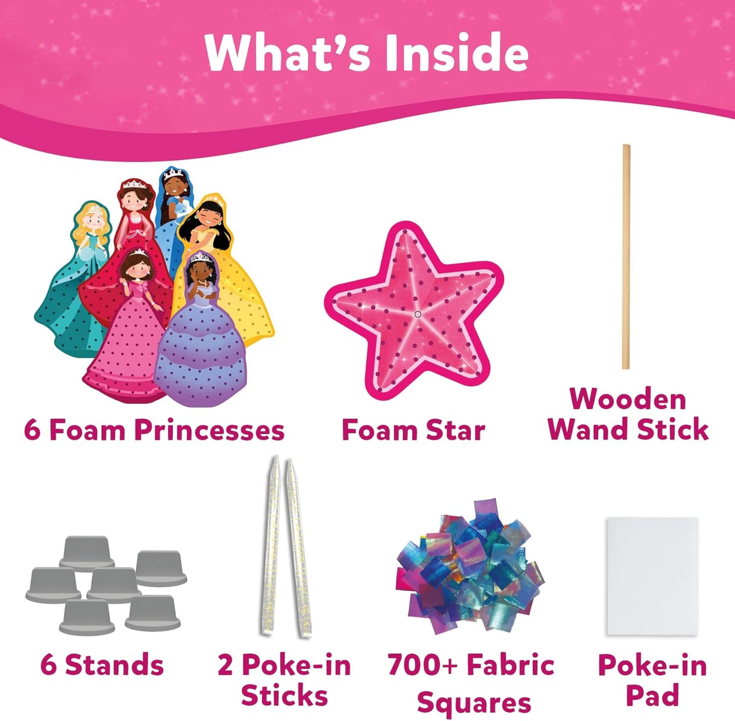 Poke-In Art - Magical Princesses, Mess-Free Fun for Kids, DIY Wood Craft Kits, Creative Activity, Gifts for Girls & Boys Ages 4, 5, 6, 7, 8, 9