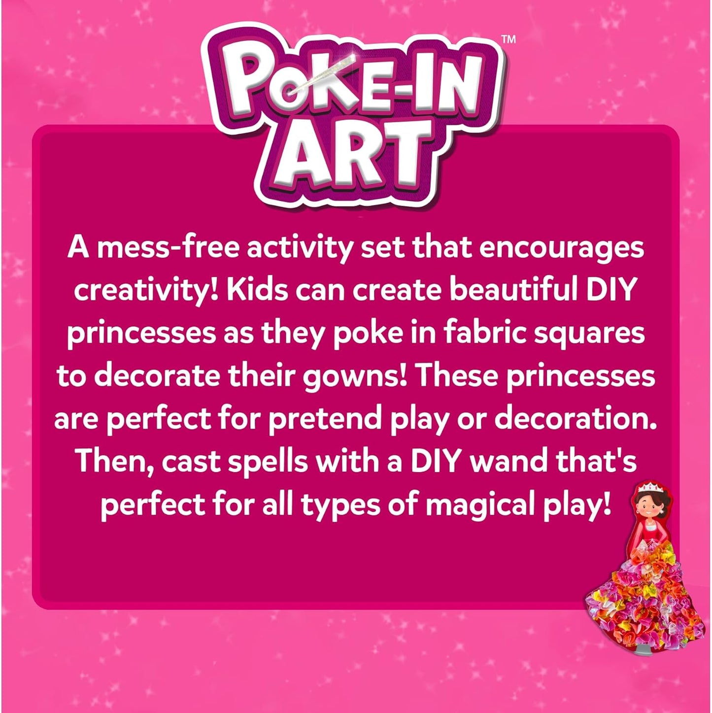 Poke-In Art - Magical Princesses, Mess-Free Fun for Kids, DIY Wood Craft Kits, Creative Activity, Gifts for Girls & Boys Ages 4, 5, 6, 7, 8, 9