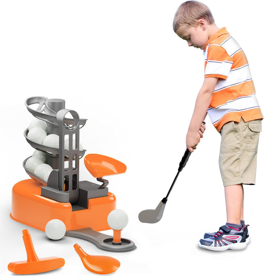 Kids Golf Toys Set W/Left & Right Club Head, Boys Outdoor Sport Toy Age 3-5, Toddler Indoor Golf Ball Game, Child Exercise Active, Yard Play Birthday Gift 4 6 7 8 Year Olds Toddler Girl