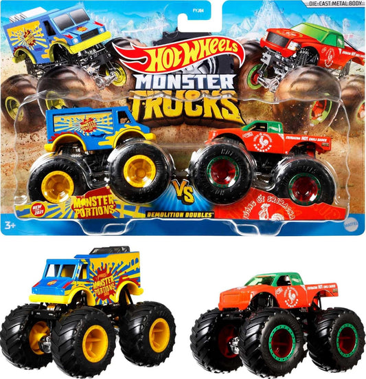 Monster Trucks 1:64 Scale 2-Pack Assortment with Giant Wheels