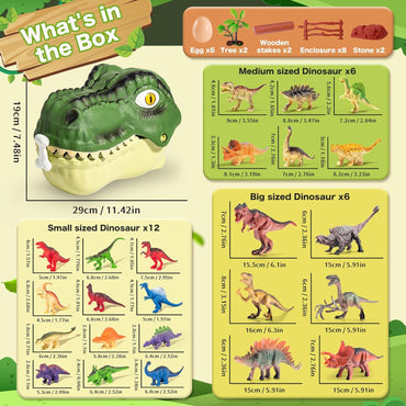 Dinosaur Toys for Kids 3-5,45PCS Realistic Jurassic Dinosaurs Figures with Eggs&Trees&Fence Playset to Create a Dino World,Educational Figures, Great Gift for Toddler Boys & Girls