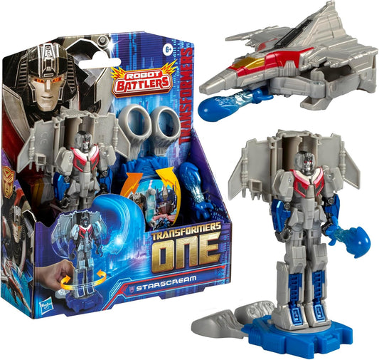 One Robot Battlers Starscream, 4.5-Inch Robot Action Figure, Interactive Toys for Boys and Girls Ages 6 and Up